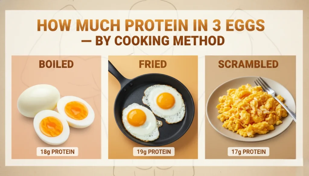 how much protein in 3 eggs